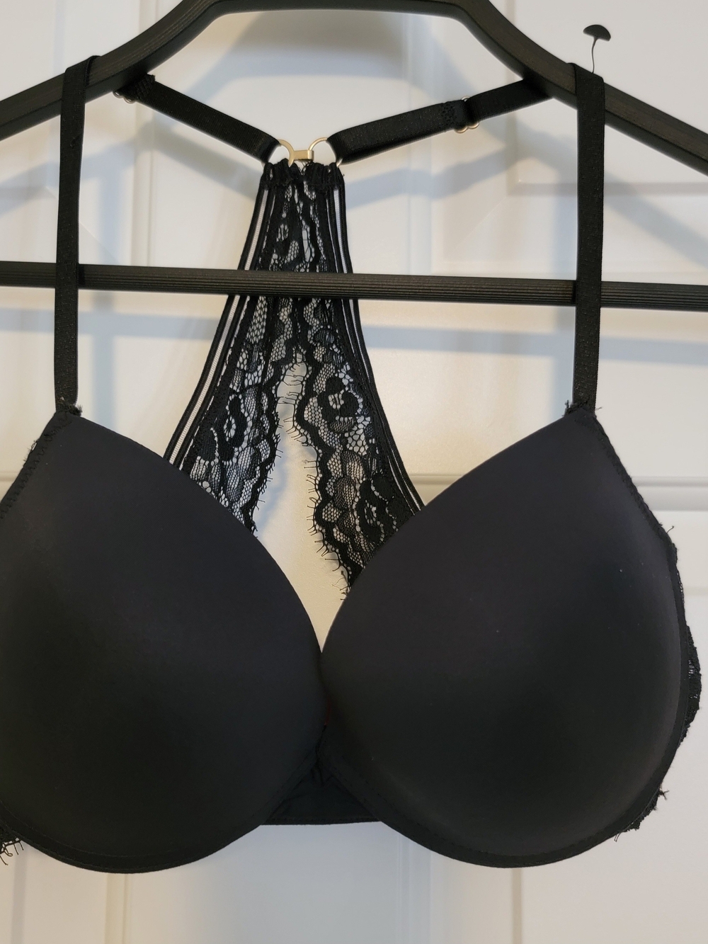 Vince Camuto Black Lace Racerback Padded Bra